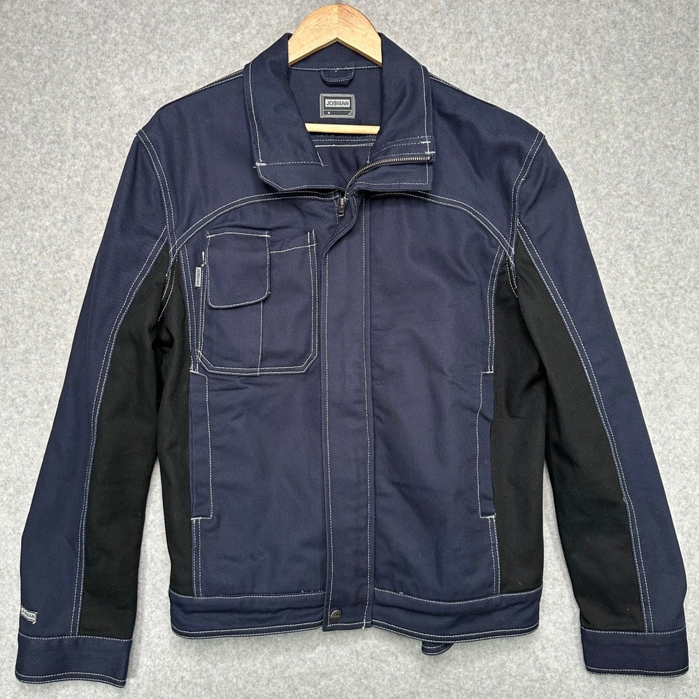 JOBMAN Mens Med Navy Blue Work Utility Jacket Reinforced Construction Workwear
